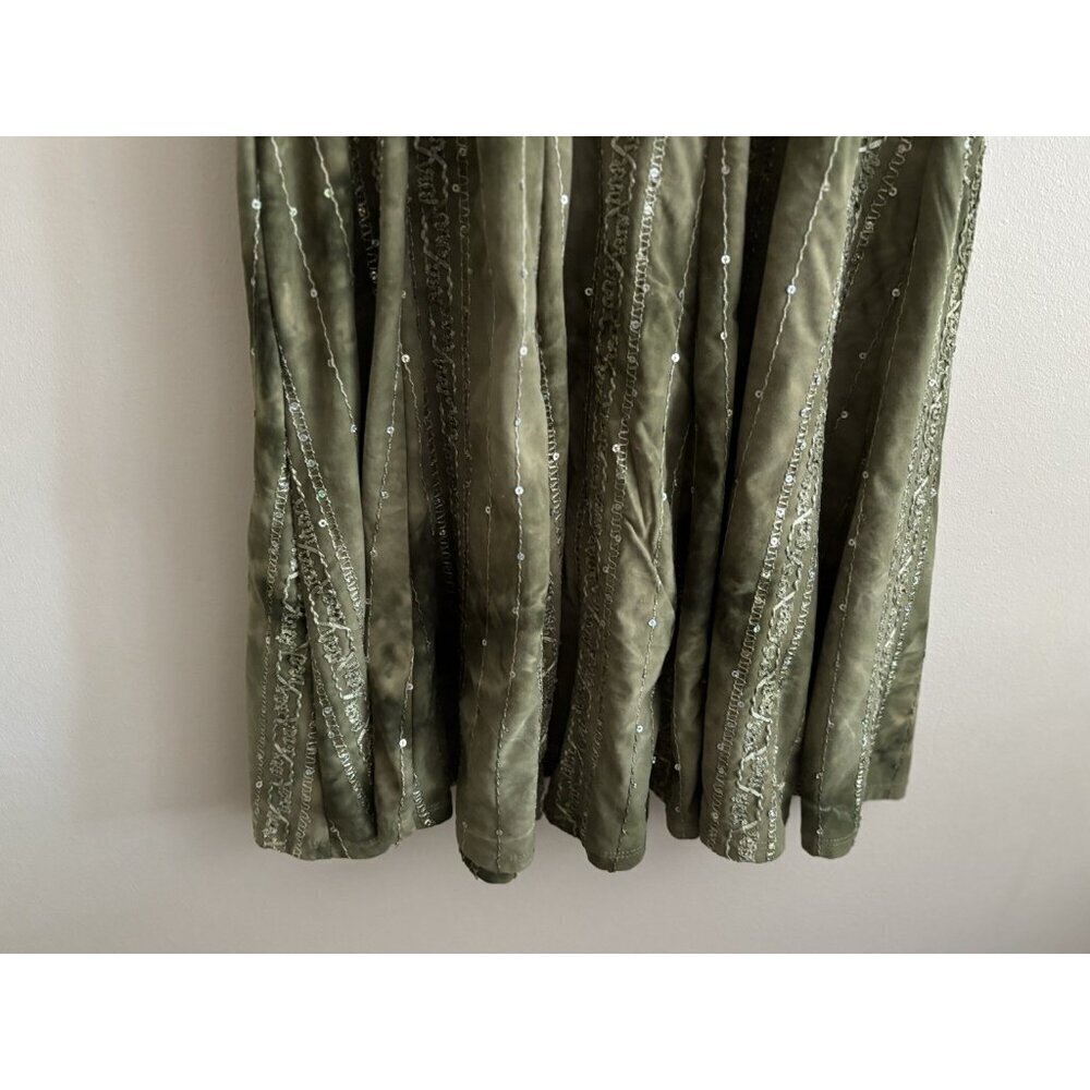 Sami & Jo Plus Green Midi Fit and flare dress Short Sleeve Sequins Fairy Large - Picture 4 of 15